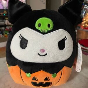 NWT - Squishmallows Official 8 inch Hello Kitty Kuromi Halloween Pumpkin Plush